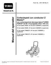 Toro Z Master TURBO FORCE 74960CP Manual Del Operador