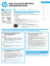 HP Color LaserJet Pro M476 Serie Guía De Introducción