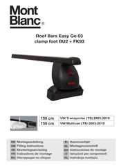 Mont Blanc Roof Bars Easy Go 03 clamp foot BU2 + FK93 Instrucciones De Montaje