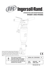 Ingersoll Rand IR40BV Operación Y Mantenimiento