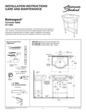 American Standard Retrospect 8711000 Instrucciones De Instalación Cuidado Y Mantenimiento