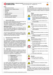 Kyocera KD185GH-4YU Instrucciones De Montaje Y Mantenimiento