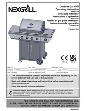 Nexgrill 720-0925W Manual De Instrucciones