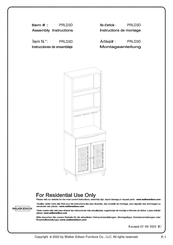 Walker Edison PRLD3D Instrucciones De Montaje