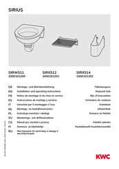 KWC SIRIUS SIRX512 Instrucciones De Montaje Y Servicio