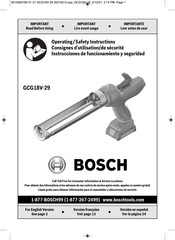 Bosch GCG18V-29N Instrucciones De Funcionamiento Y Seguridad