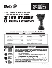 Matco Tools MCL1638SIW Manual De Instrucciones