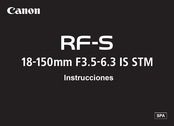 Canon RF-S18-150mm F3.5-6.3 IS STM Instrucciones