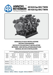 Annovi Reverberi AR 920 bp BIG TWIN Manual De Uso E Instalación