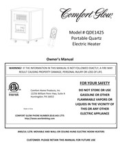 Comfort Glow QDE1425 Instrucciones De Instalación Y El Manual De Propietario