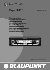 Blaupunkt Calgary MP36 Instrucciones De Instalación