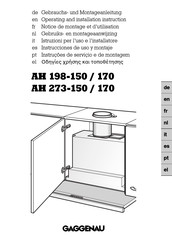 Gaggenau AH 198-170 Instrucciones De Uso Y Montaje