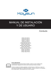 Kaysun KPDA-160 DTR14 Manual De Instalación Y De Usuario