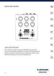 TC Electronic JIMS 800 PREAMP Guia De Inicio Rapido