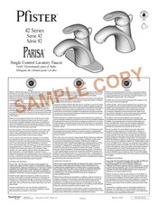 Pfister Parisa 42 Serie Instrucciones De Instalación