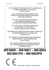 Lotus MS/9803PS Manual De Instrucciones Para El Montaje, El Mantenimiento Y El Uso