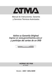 ATMA HP 4040 Manual De Instrucciones Garantía Y Servicios Técnicos Autorizados