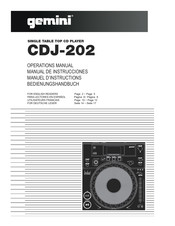 Gemini CDJ-202 Manual De Instrucciones