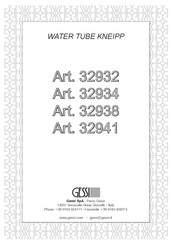 Gessi WATER TUBE KNEIPP 32934 Manual Del Usuario