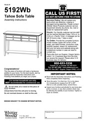 Whittier Wood Furniture Tahoe 5192Wb Instrucciones Para Armar