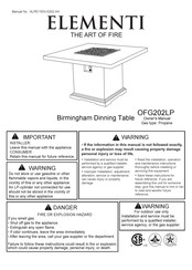 ELEMENTI Birmingham OFG202LP Manual Del Propietário