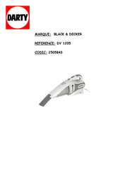 Black and Decker DV 1205 Manual Del Usuario