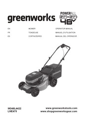 GreenWorks MO48L4422 Manual Del Operador