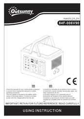 Outsunny 84F-006V90 Instrucciones De Uso