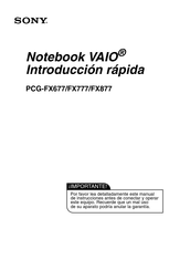 Sony VAIO PCG-FX777 Introducción Rápida