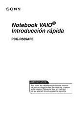 Sony VAIO PCG-R505AFE Introducción Rápida