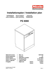 Miele professional PG 8080 Plano De Instalación