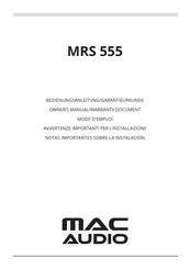 MAC Audio MRS 555 Instrucciones De Instalación