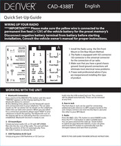 Denver CAD-438BT Guía De Instalación Rápida