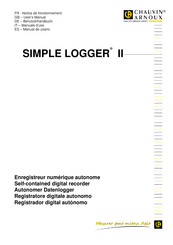 Chauvin Arnoux SIMPLE LOGGER II Serie Manual De Usuario