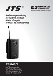 Monacor International JTS PT-920B/2 Manual De Instrucciones