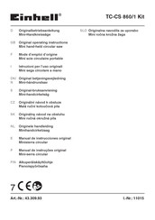 EINHELL TC-CS 860/1 Kit Manual De Instrucciones Original