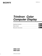 Sony Trinitron HMD-A200/L Manual De Instrucciones