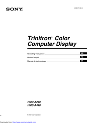 Sony Trinitron HMD-A440 Manual De Instrucciones