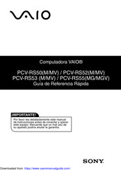 Sony VAIO PCV-RS53MV Guía De Referencia Rápida