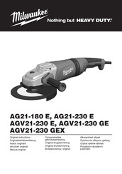 Milwaukee AGV21-230 GE Manual Original