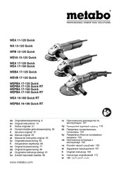 Metabo WEA 11-125 Quick Manual Original