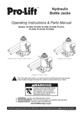 Pro-Lift PL1020 Manual De Piezas E Instrucciones De Funcionamiento