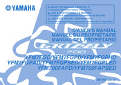 Yamaha GRIZZLY 700 YFM700FAPSED 2012 Manual Del Propietário