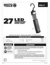 Matco Tools MSL11 Instrucciones De Operación