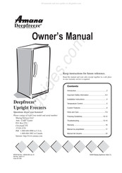 Amana Deepfreeze AQC2227BRW Manual Del Usuario