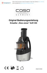 Caso Germany Slow Juicer SJW450 Manual Del Usuario