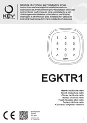 Key Automation EGKTR1 Instrucciones Y Advertencias Para Su Instalación Y Uso