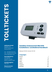 TOLLTICKETS OBU 5310 Manual De Instalación Y Funcionamiento