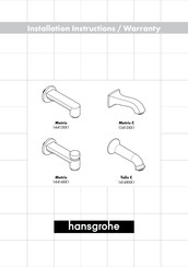 Hansgrohe Metris 14414 Serie Instrucciones De Instalación/Garantía