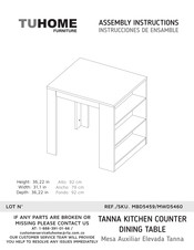 TUHOME Furniture Tanna MBD5459 Instrucciones De Armado